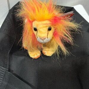 Ty Stuffed Lion with Orange and Yellow Mane